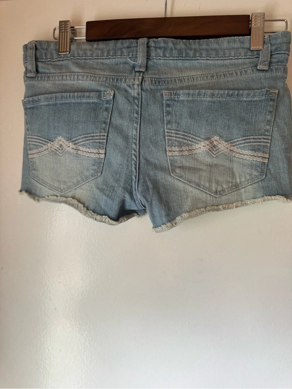 Mudd Light Wash Frayed Denim Shorts